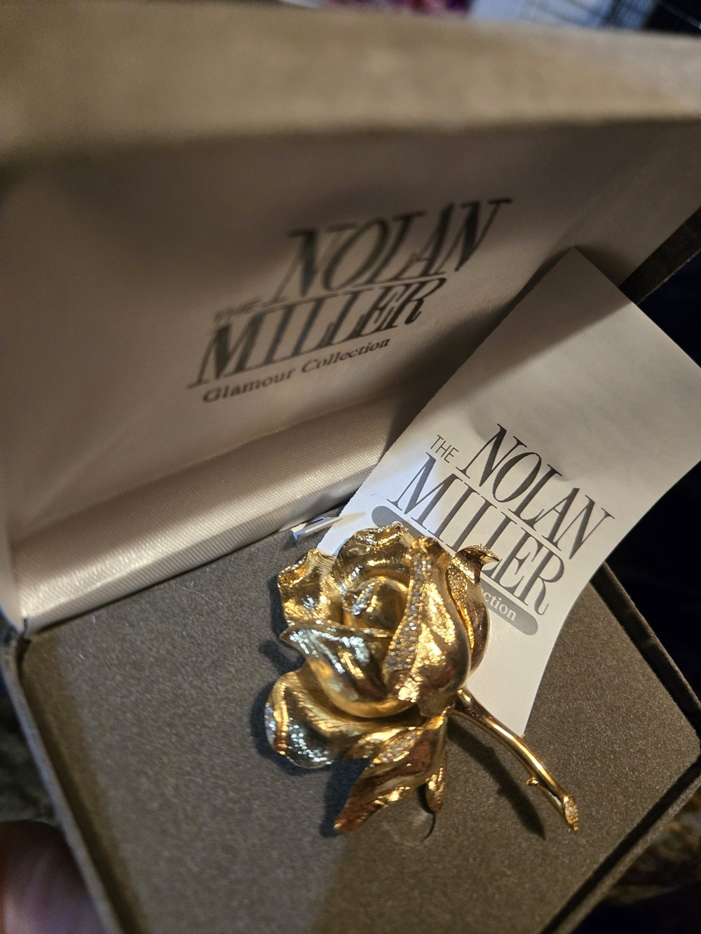 Nolan Miller Gold Rose Brooch